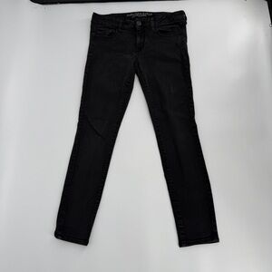 American Eagle Outfitters Black Skinny Denim Jeggings Size 8 Women’s